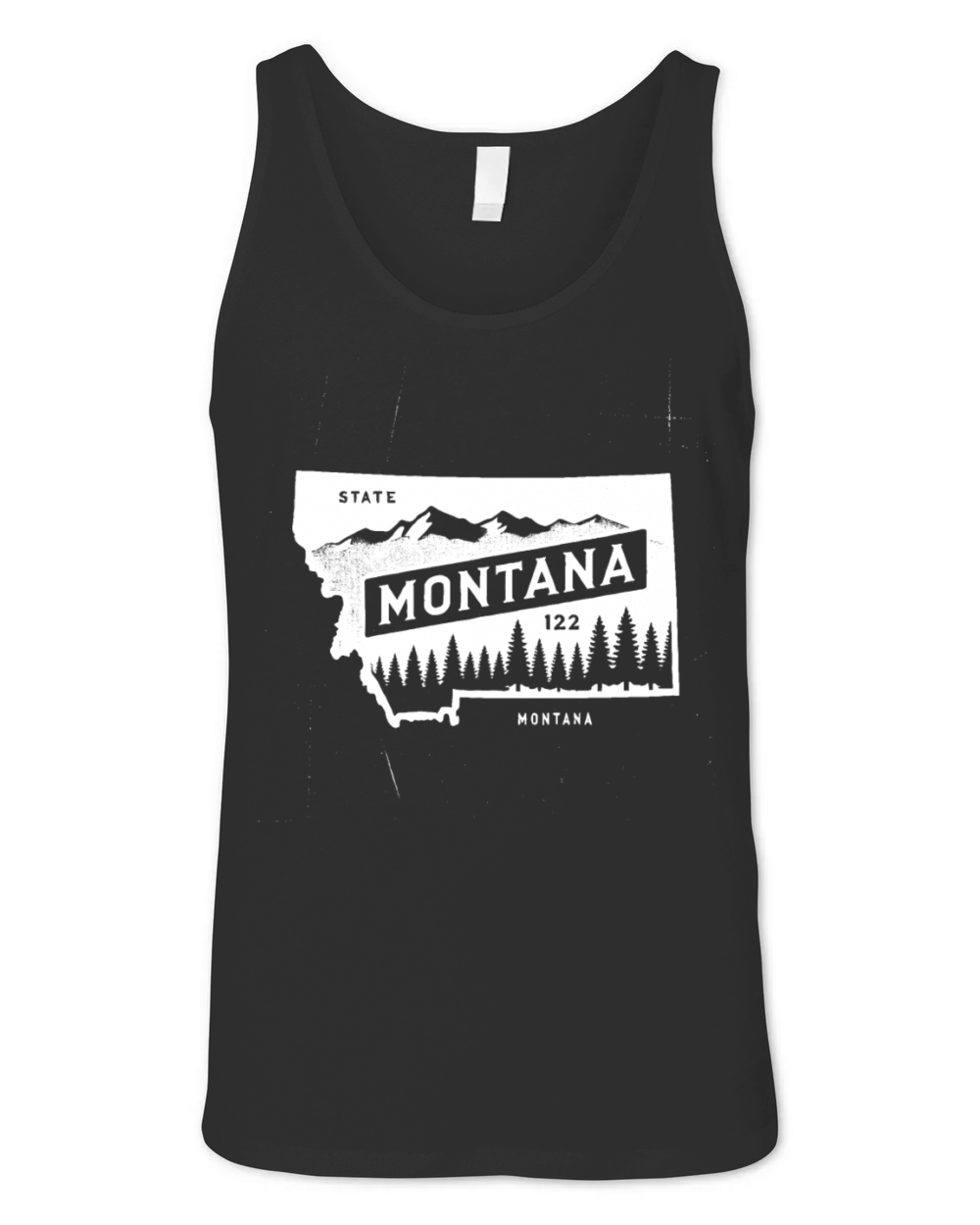 Montana Vintage State Map Badge Unisex Jersey Tank
