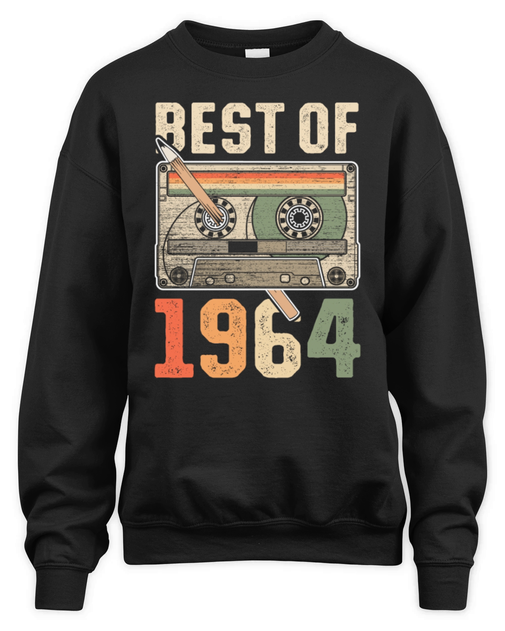 Best Of 1964 Birthday Cassette Unisex Premium Crewneck Sweatshirt