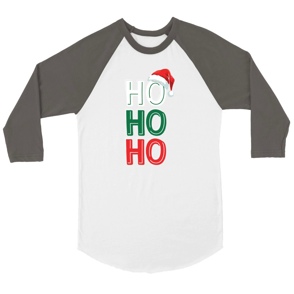 Ho Ho Ho Christmas Unisex ¾ sleeve Raglan T-shirt