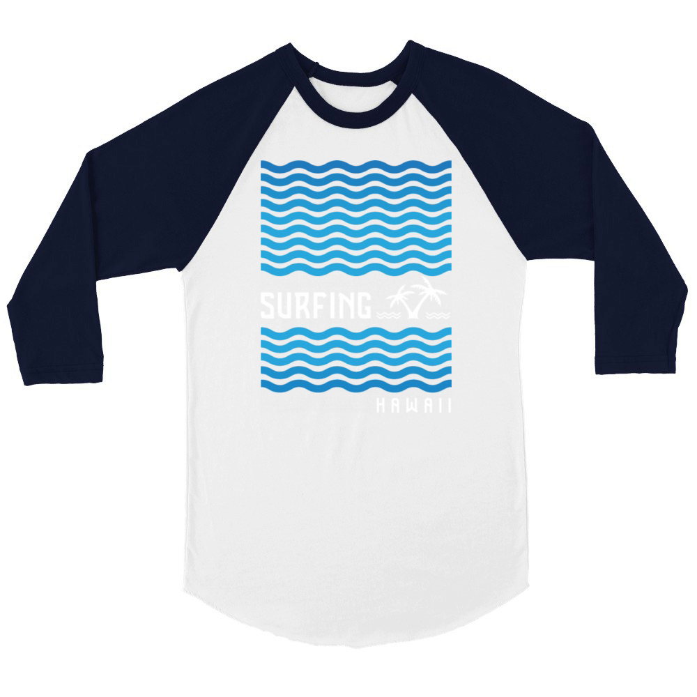 Surfing Hawaii Unisex ¾ sleeve Raglan T-shirt