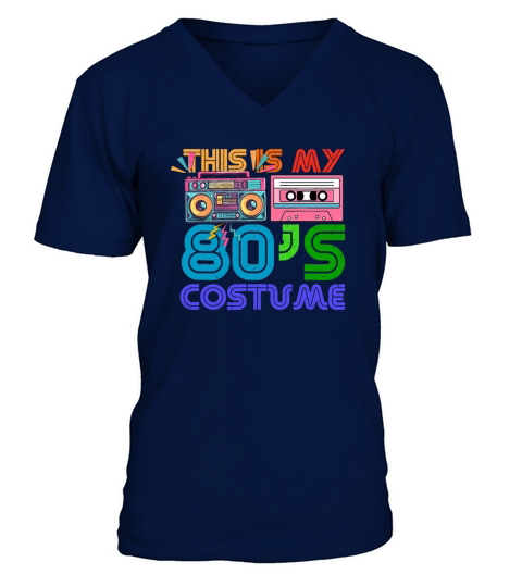 80s styles Men Women Halloween 1980s V-Neck T-shirt