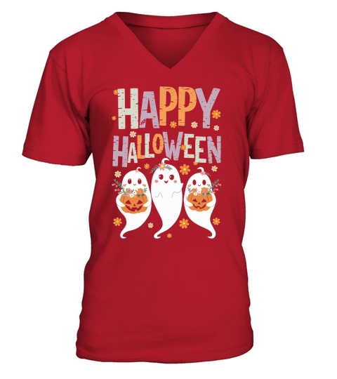 happy halloween V-Neck T-shirt