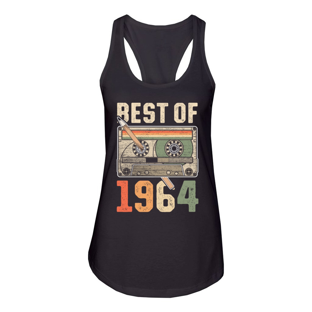 Best Of 1964 Birthday Cassette Women's Racerback Tank