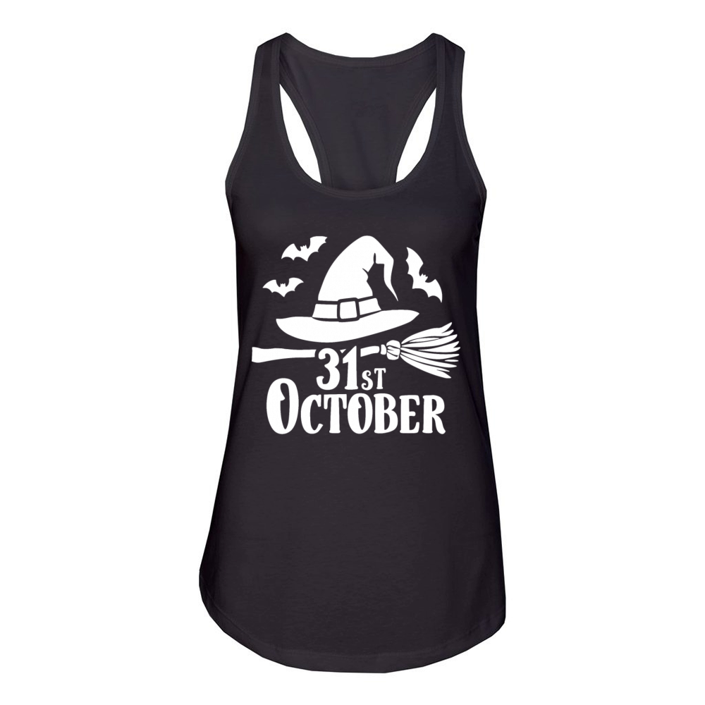 Halloween Saying Quote 31st October Women's Racerback Tank