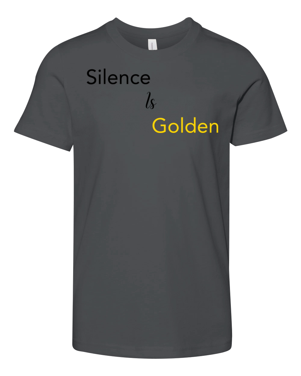Silence is Golden Black Youth Unisex Jersey Tee