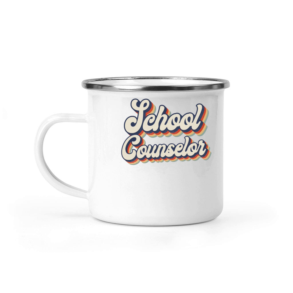 School Counselor Retro Vintage Camping Mug