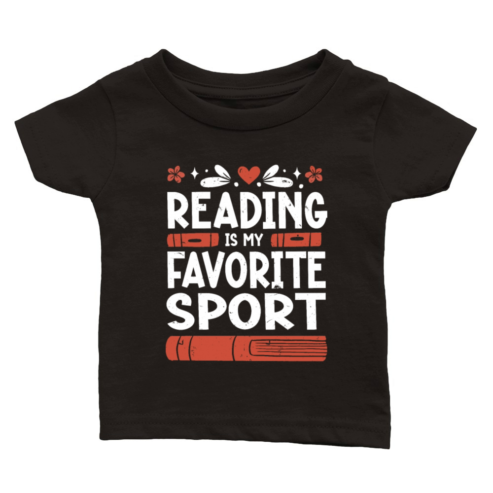 Reading Is My Favorite Sport Bookworm Classic Baby Crewneck T-shirt