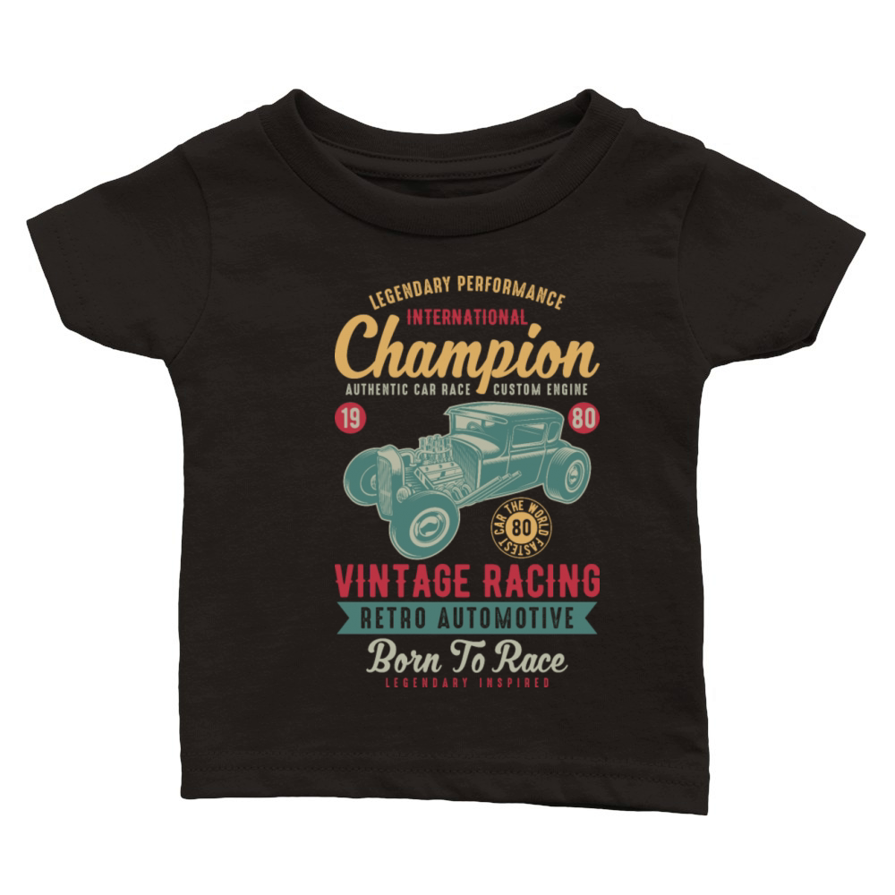 Vintage Racing Car Champion Retro Design Classic Baby Crewneck T-shirt