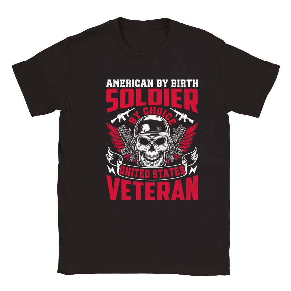 American By Birth Soldier By Choice United States Veteran Classic Kids Crewneck T-shirt