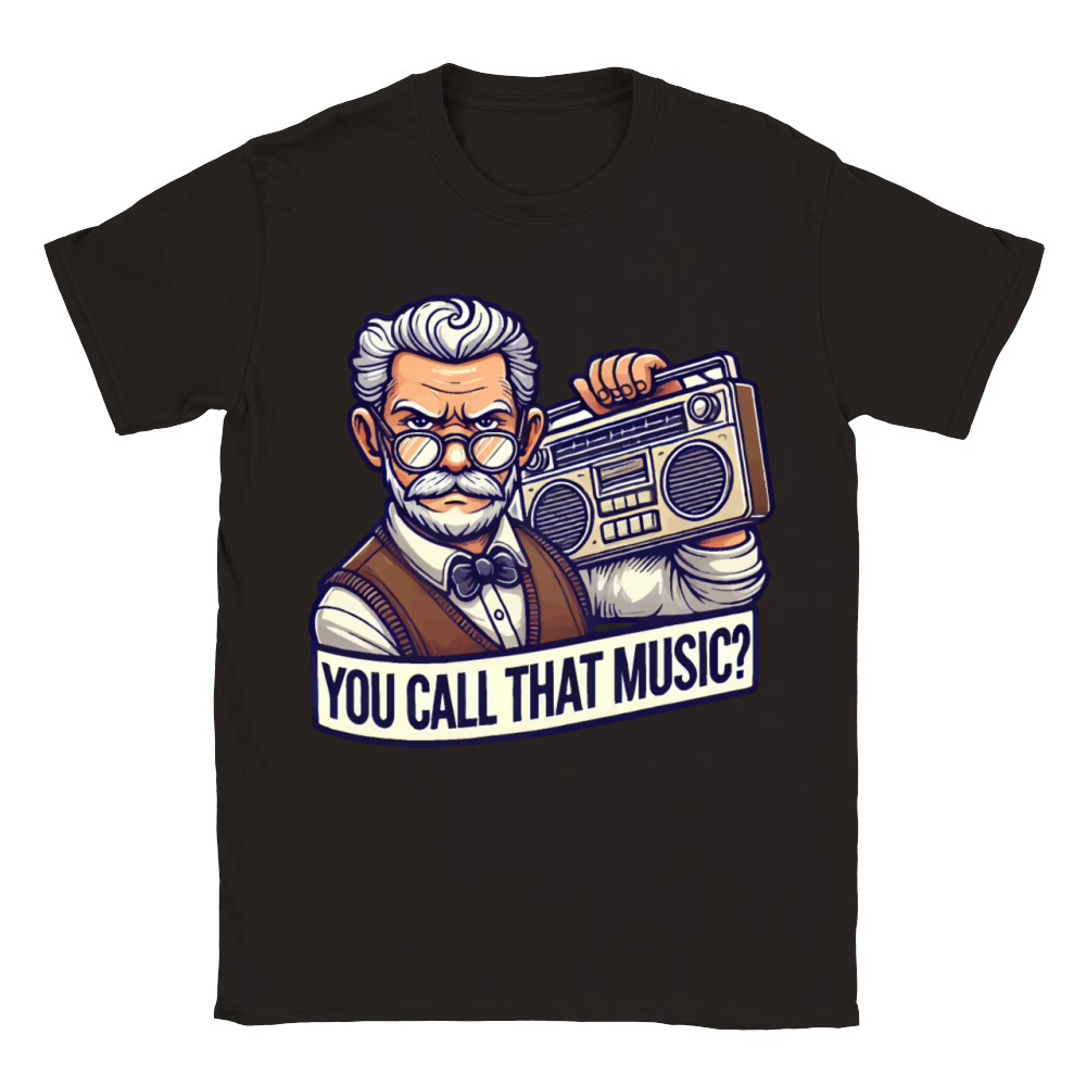 Retro Grandpa with Boombox Illustration Classic Kids Crewneck T-shirt