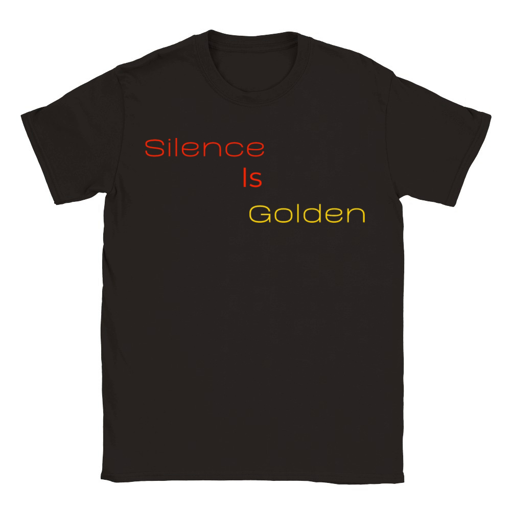 Silence Is Golden Red Classic Kids Crewneck T-shirt