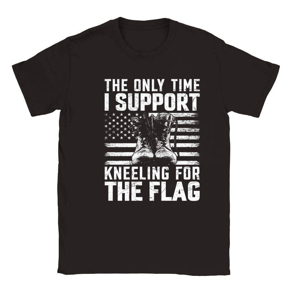 the only time i support kneeling for the flag Classic Kids Crewneck T-shirt
