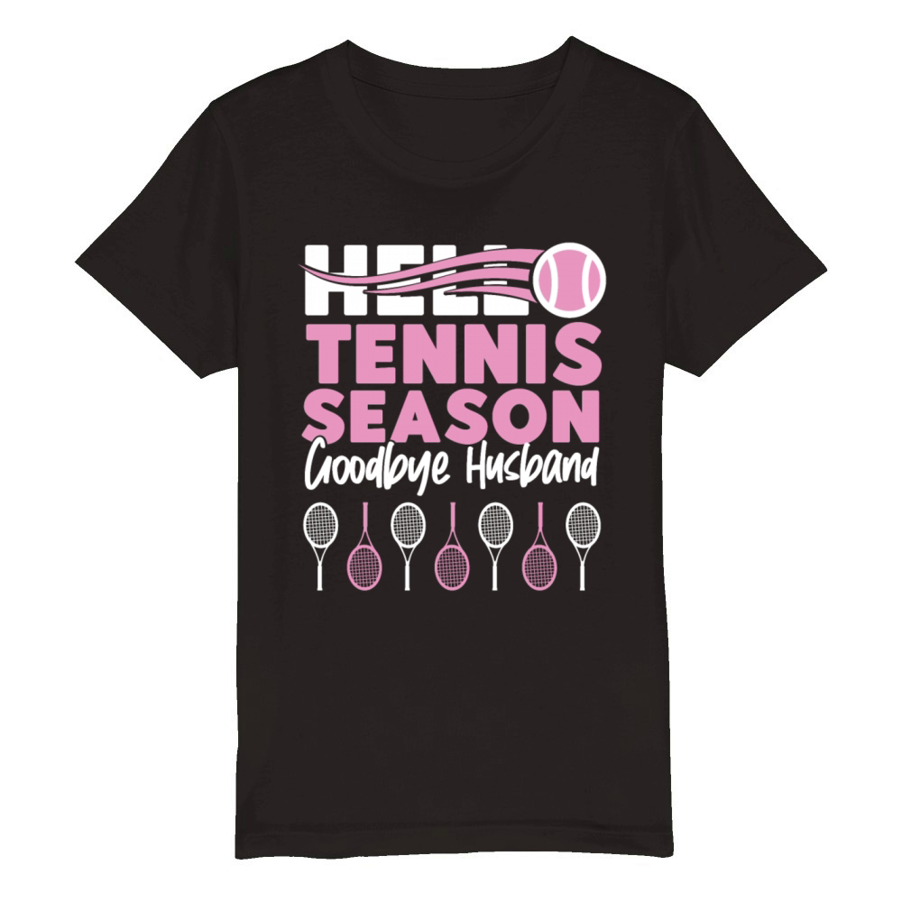 Funny Tennis Player Racket Husband Organic Kids Crewneck T-shirt