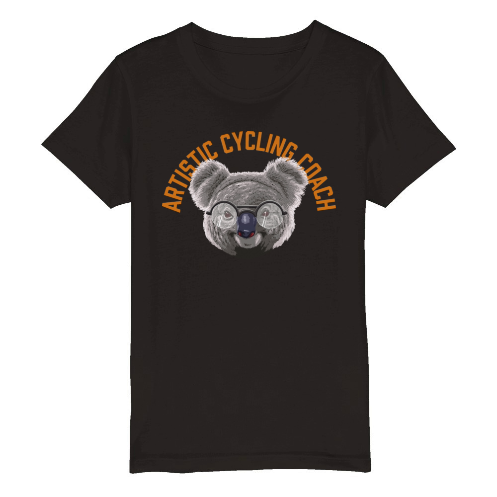 Koalified Artistic Cycling Coach Indoor Cycling Fu Organic Kids Crewneck T-shirt