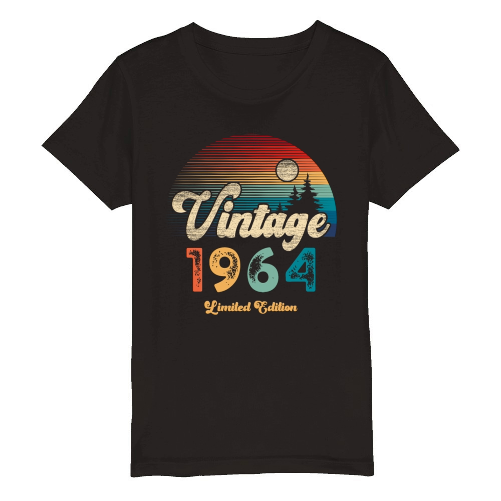 Vintage 1964 Birthday Retro Organic Kids Crewneck T-shirt