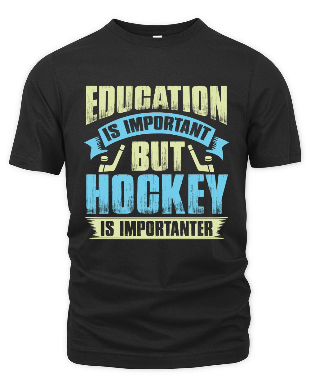 Education is important but hockey is importanter Organic Unisex T-shirt
