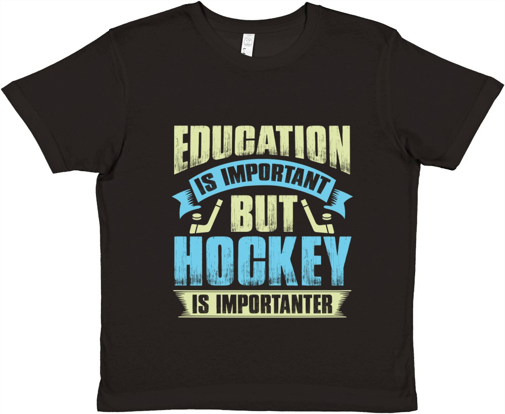 Education is important but hockey is importanter Premium Kids Crewneck T-shirt