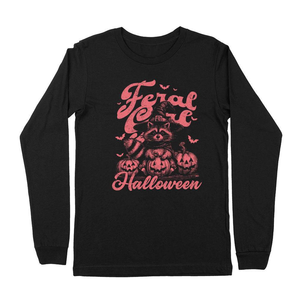 Feral girl Halloween Raccoon D Red Premium Long Sleeve