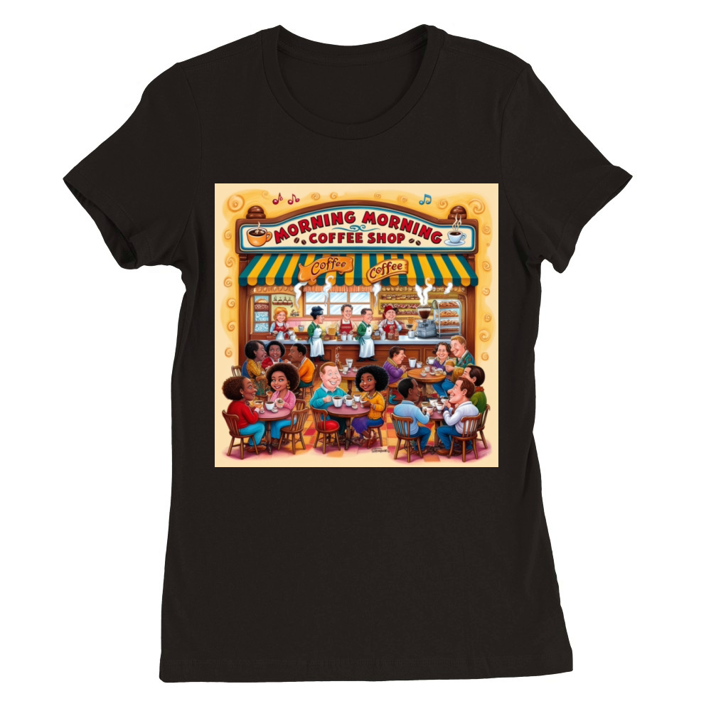 Coffe shop Premium Womens Crewneck T-shirt