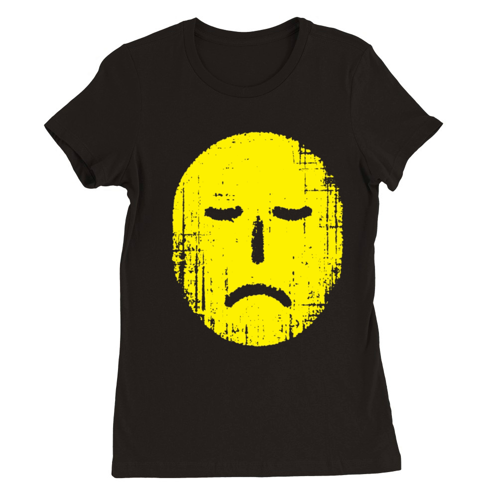 Sad Grunge Yellow Face Premium Womens Crewneck T-shirt