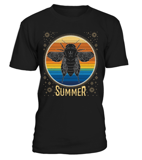 Cicada Retro Sunset 70s Vintage Cicadas Bug T-Shirt Unisex