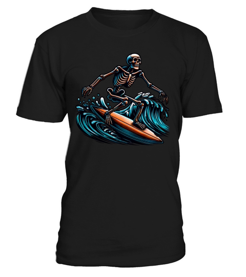 Vintage Surfing Skeleton Shirt Halloween Surfboard T-Shirt Unisex