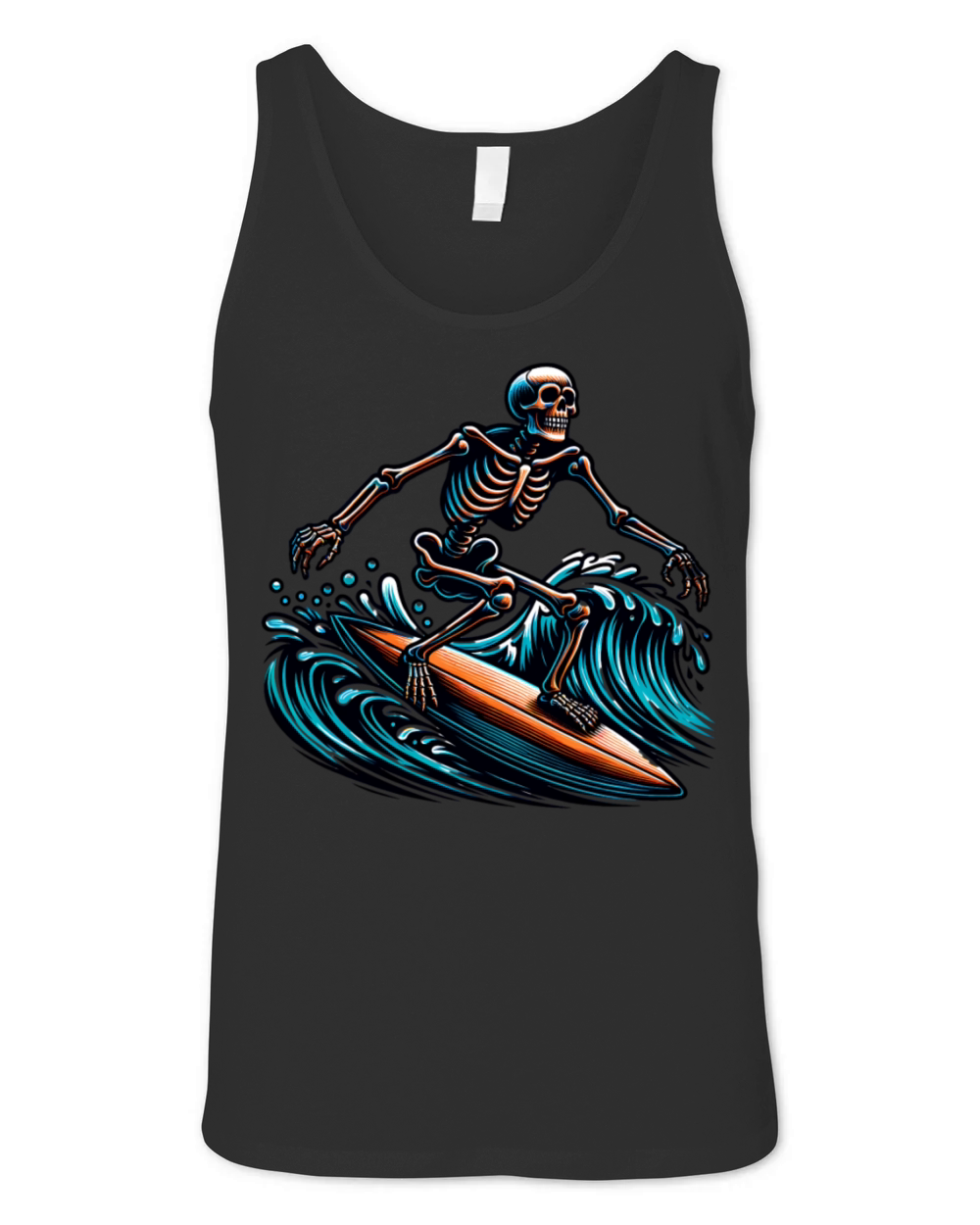 Vintage Surfing Skeleton Shirt Halloween Surfboard Unisex Jersey Tank