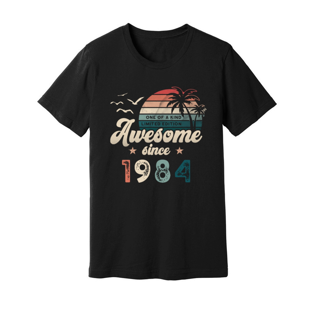 Birthday 1984 Palm Trees Unisex Jersey Tee
