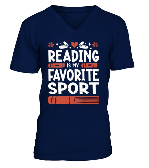 Reading Is My Favorite Sport Bookworm V-Neck T-shirt