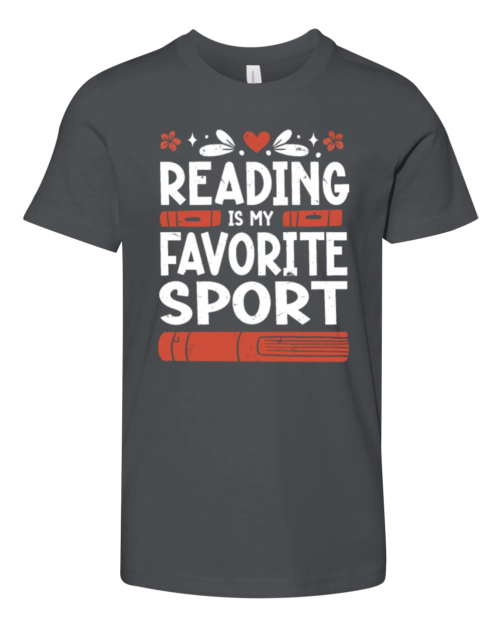 Reading Is My Favorite Sport Bookworm Youth Unisex Jersey Tee