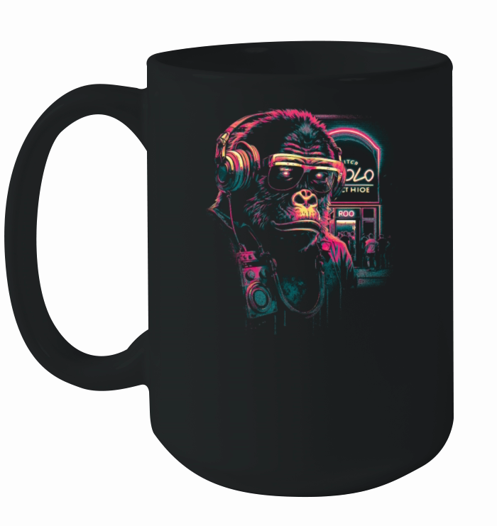 Hardcore Rave Raver DJ House-EDM Music Gorilla Ceramic Mug