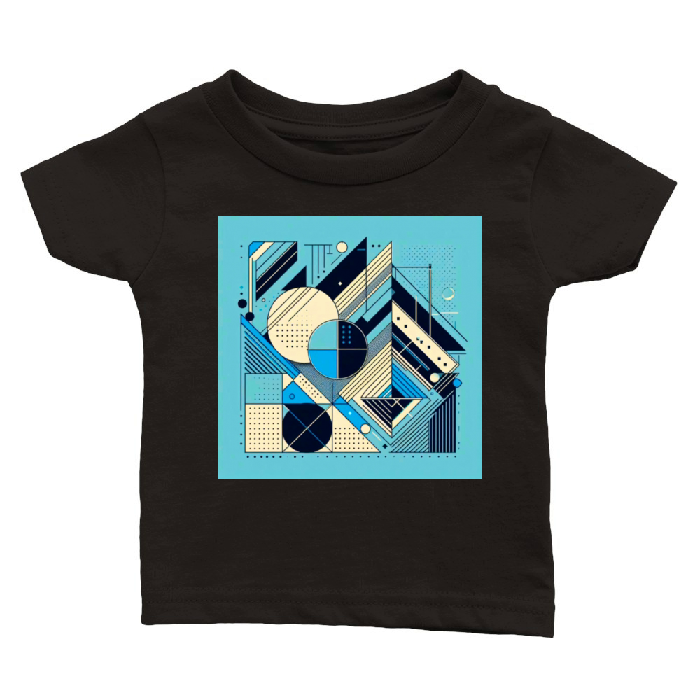 Minimalist Geometric Shapes Retro Style Classic Baby Crewneck T-shirt