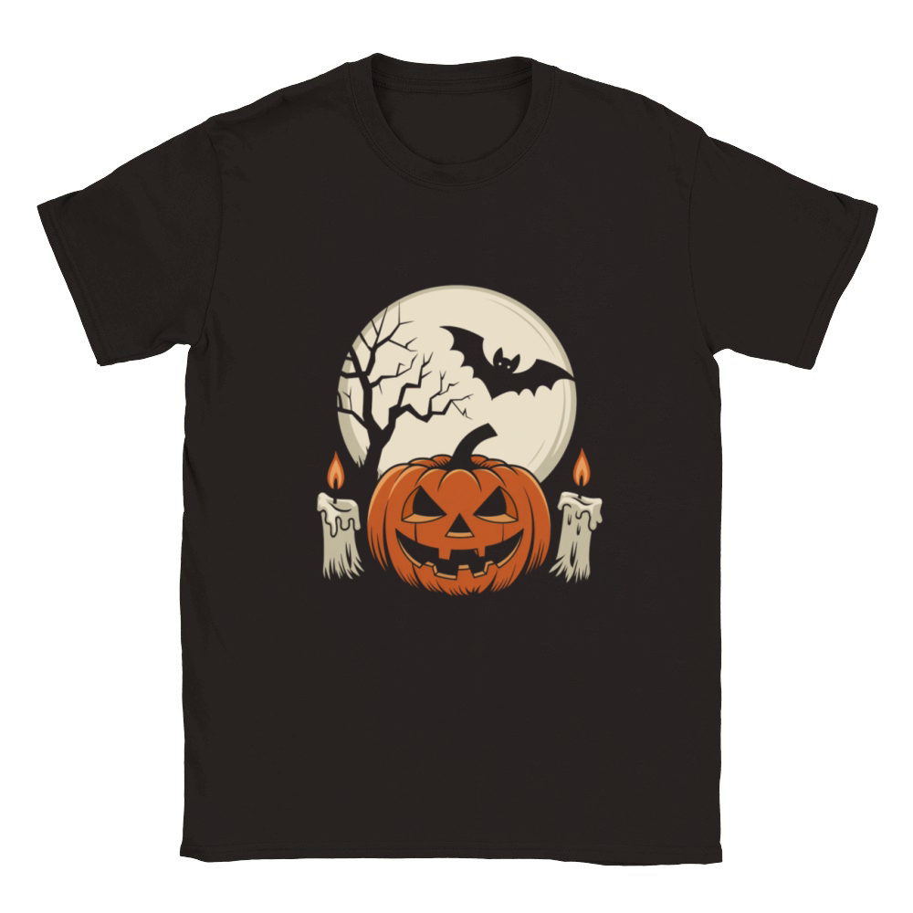 Vintage Pumpkin Scene Halloween Classic T-Shirt Classic Kids Crewneck T-shirt
