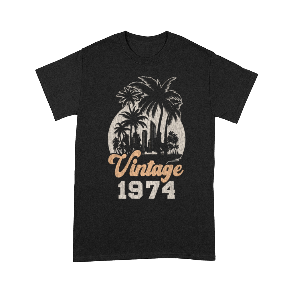 Vintage 1974 Birthday Palm Trees Comfort T-shirt