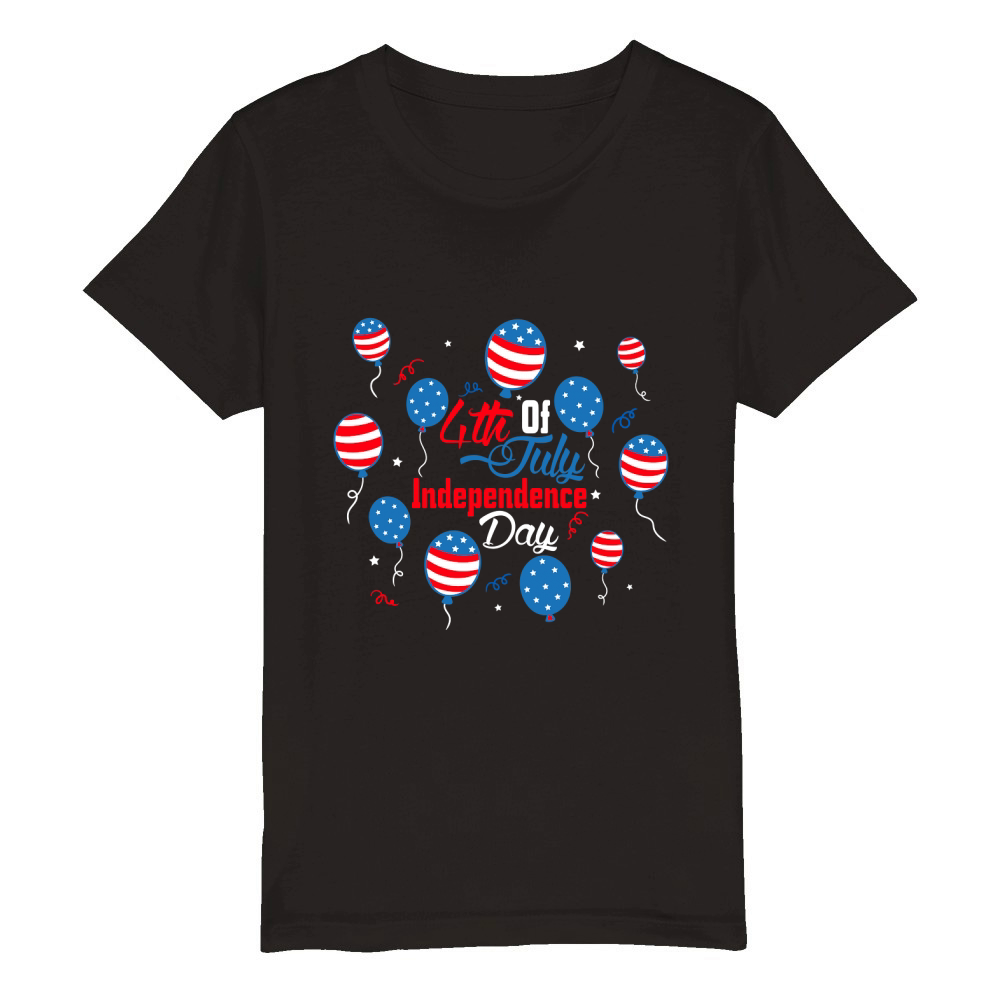 4th of July Independence Day 04 Organic Kids Crewneck T-shirt