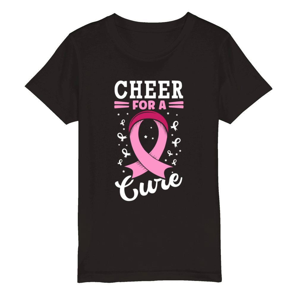 Cheer For A Cure Breast Cancer Organic Kids Crewneck T-shirt