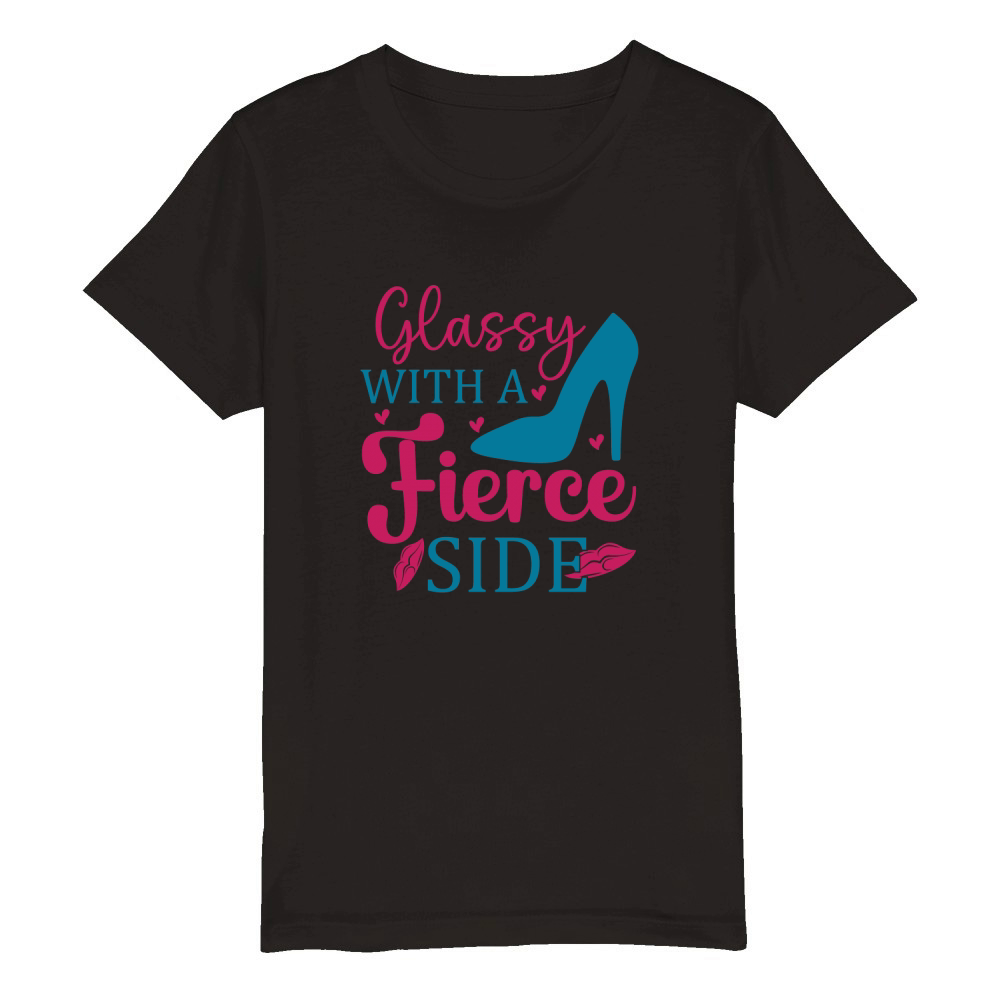 Glassy with a fierce side Organic Kids Crewneck T-shirt