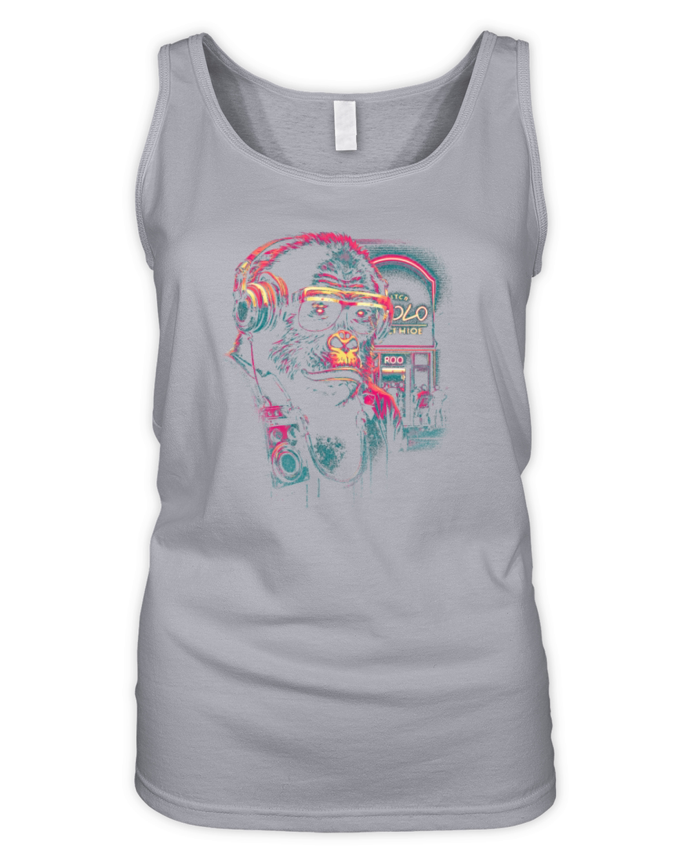Hardcore Rave Raver DJ House-EDM Music Gorilla Organic Women's Tank Top