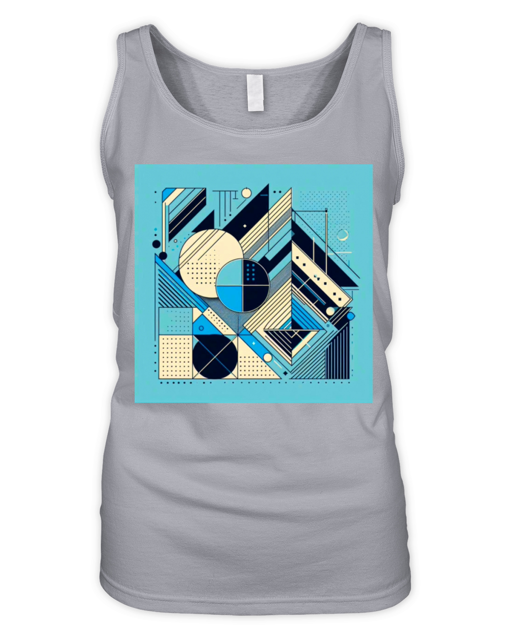 Minimalist Geometric Shapes Retro Style Organic Women's Tank Top