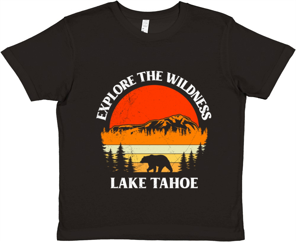 California EXPLORE THE WILDERNESS LAKE TAHOE Premium Kids Crewneck T-shirt