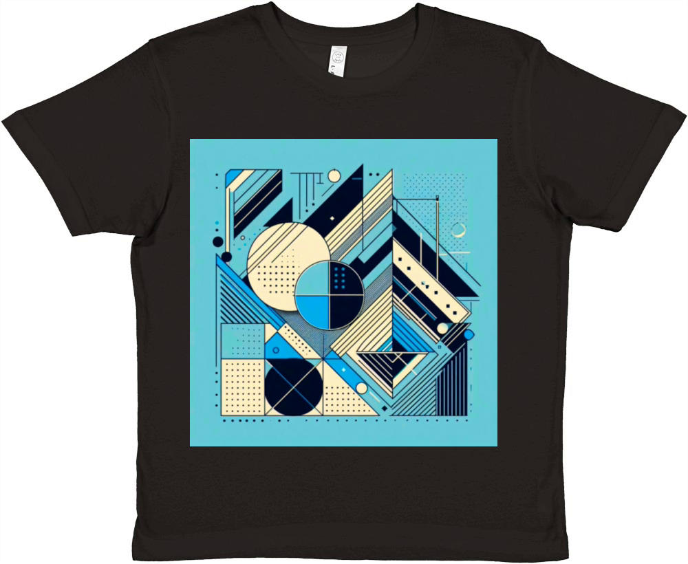 Minimalist Geometric Shapes Retro Style Premium Kids Crewneck T-shirt