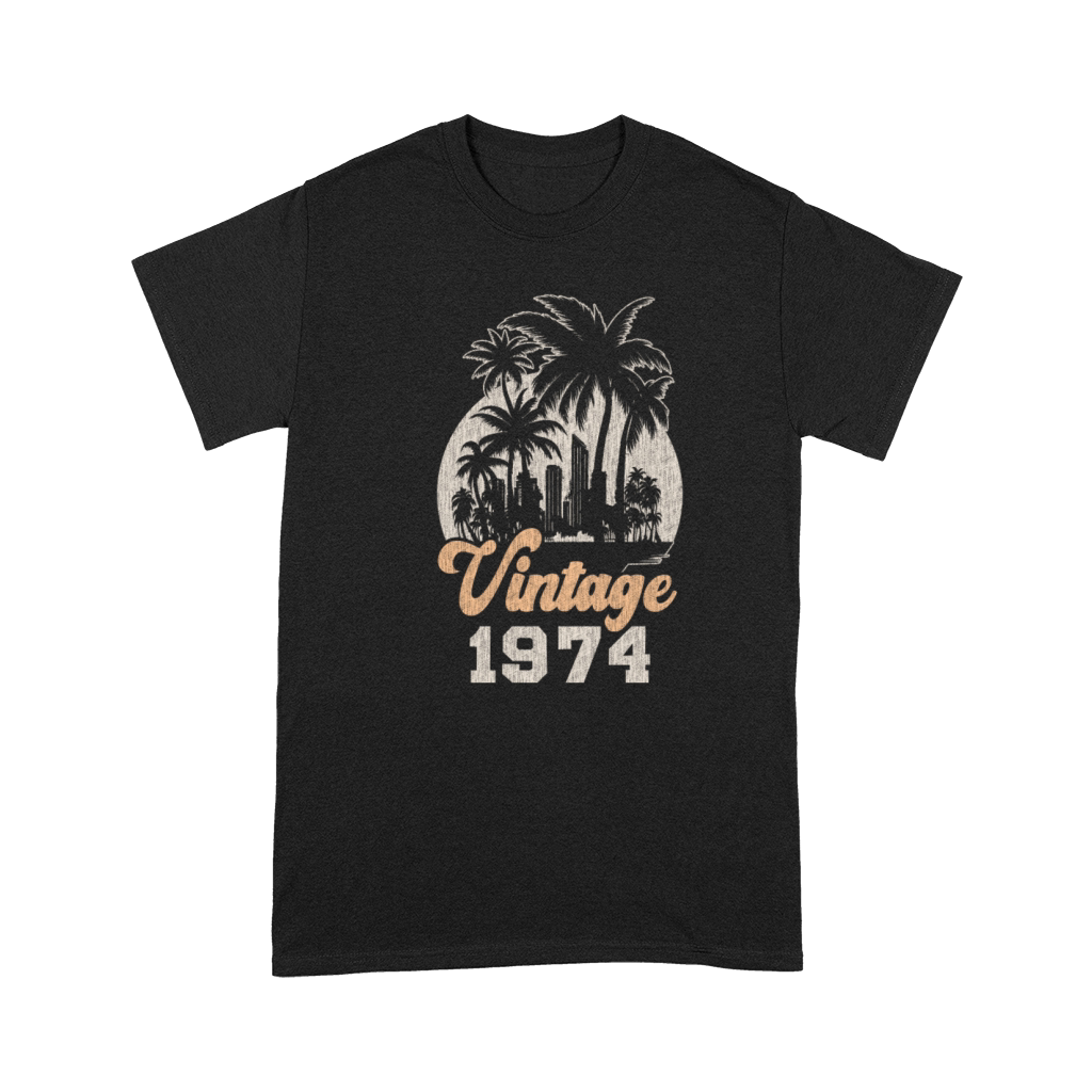 Vintage 1974 Birthday Palm Trees Premium T-shirt