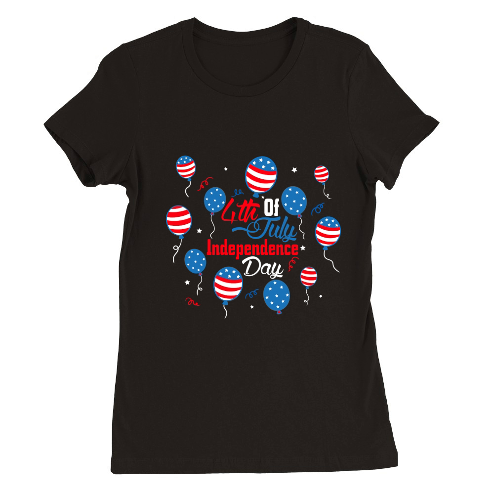 4th of July Independence Day 04 Premium Womens Crewneck T-shirt