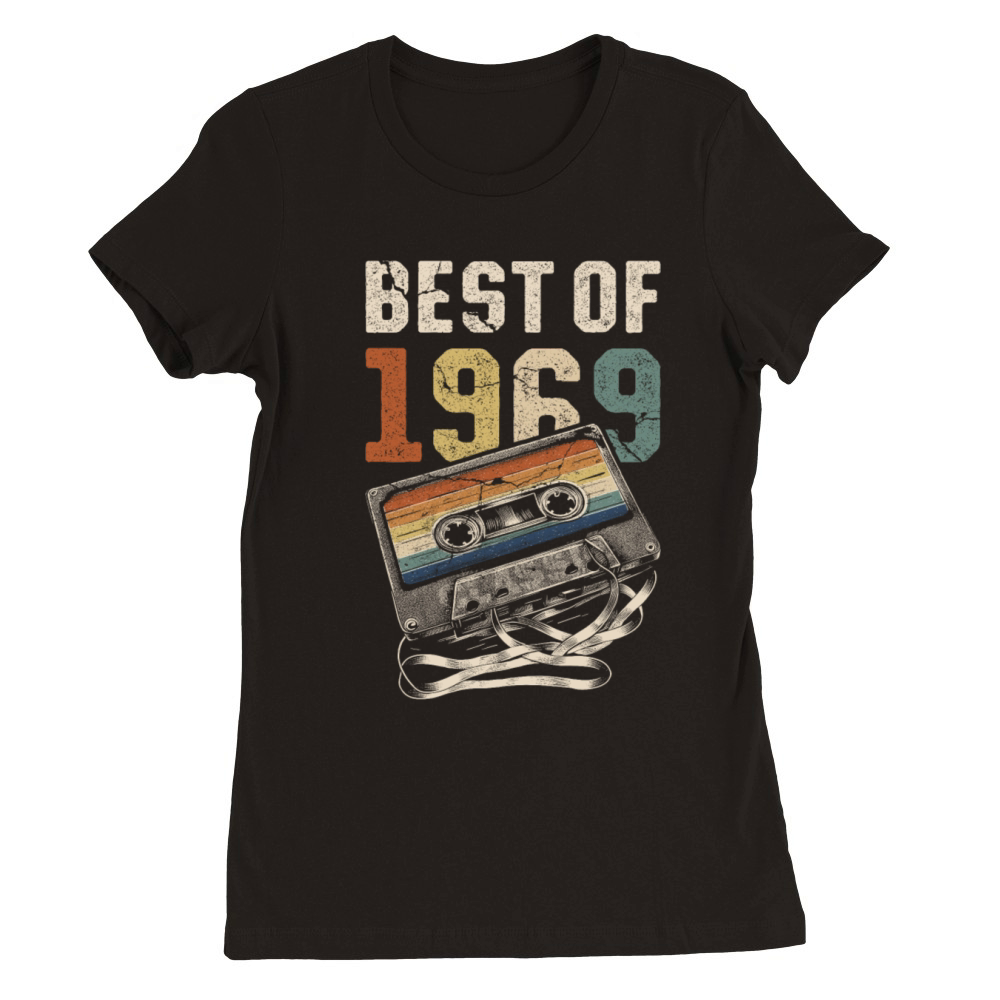 Best Of 1969 Birthday Cassette Tape Premium Womens Crewneck T-shirt