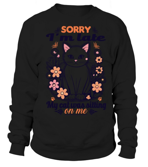 Adorable cat in flowers in Vintage style design Sweatshirt Unisex