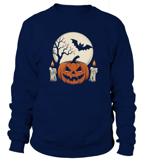 Vintage Pumpkin Scene Halloween Classic T-Shirt Sweatshirt Unisex