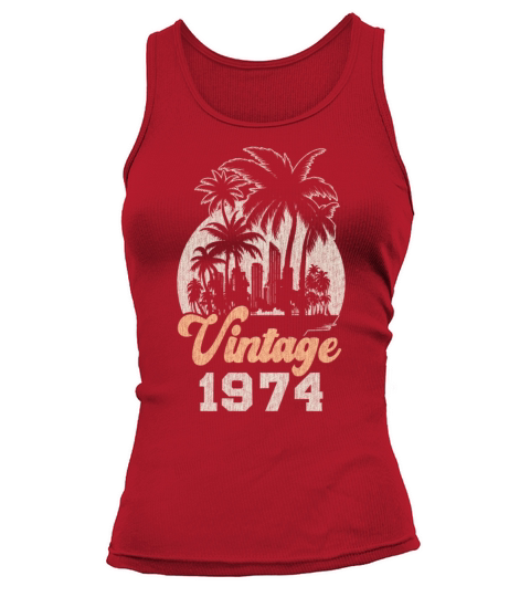Vintage 1974 Birthday Palm Trees Tank top Woman