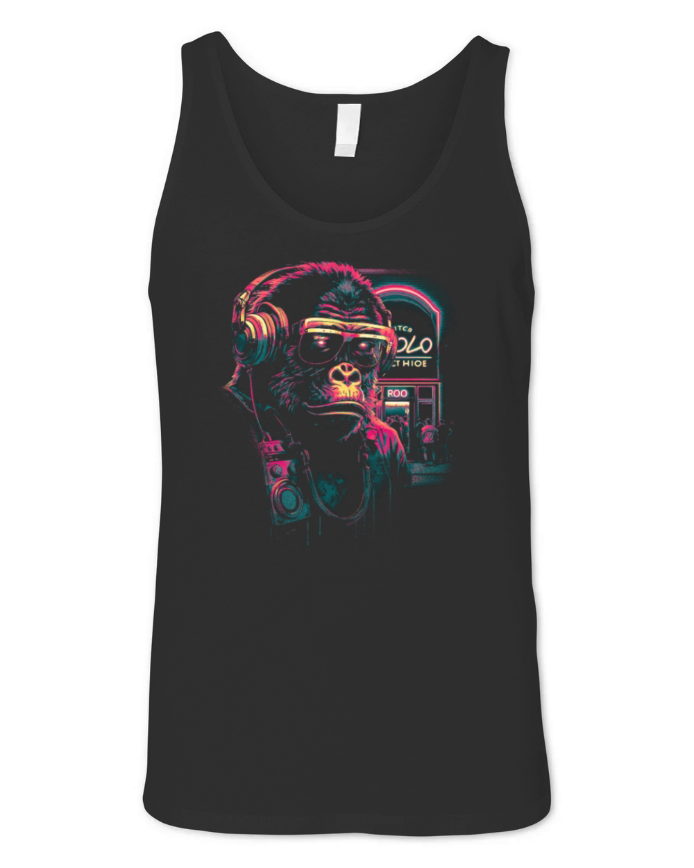 Hardcore Rave Raver DJ House-EDM Music Gorilla Unisex Jersey Tank