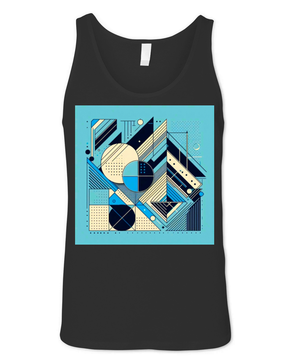 Minimalist Geometric Shapes Retro Style Unisex Jersey Tank