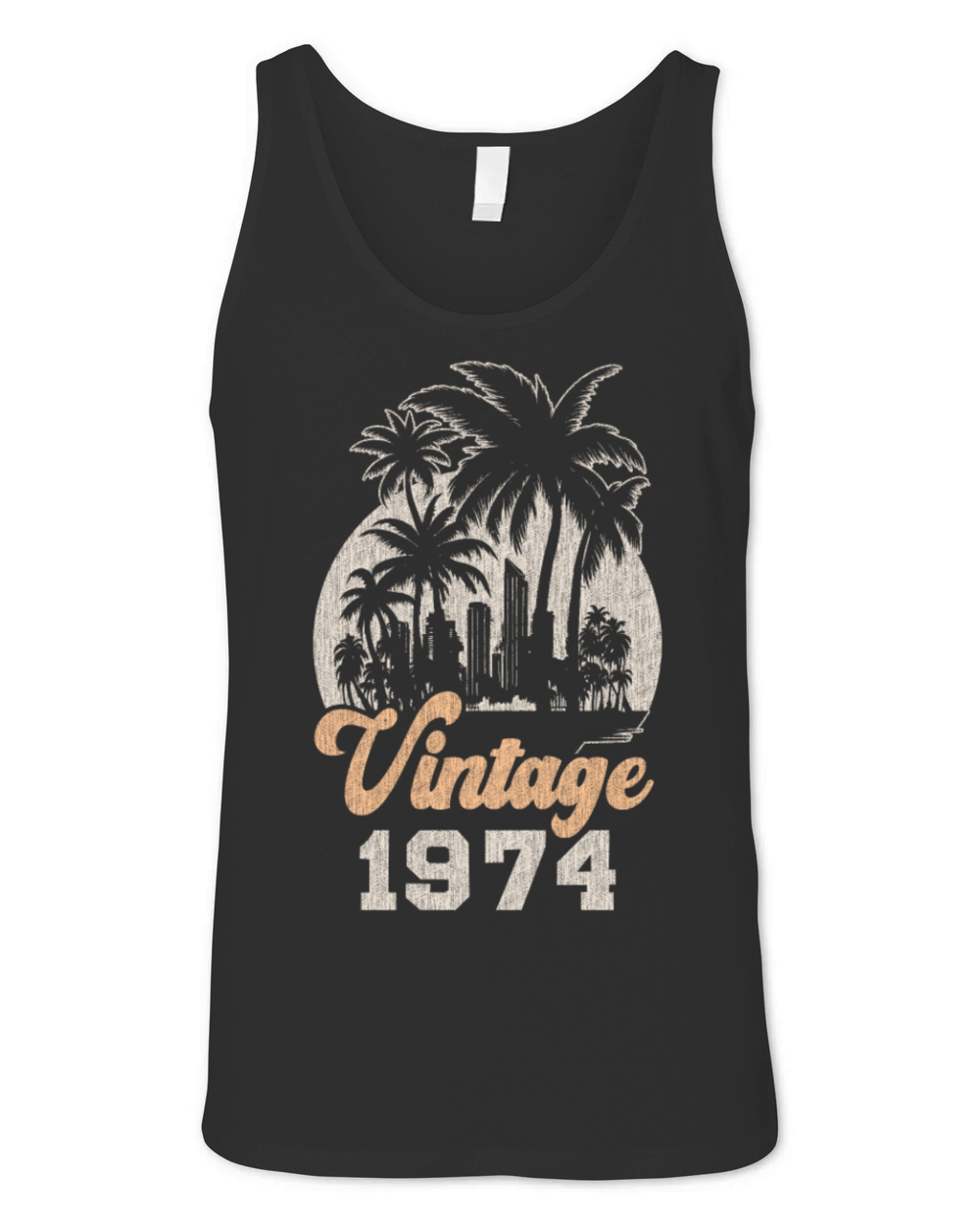 Vintage 1974 Birthday Palm Trees Unisex Jersey Tank